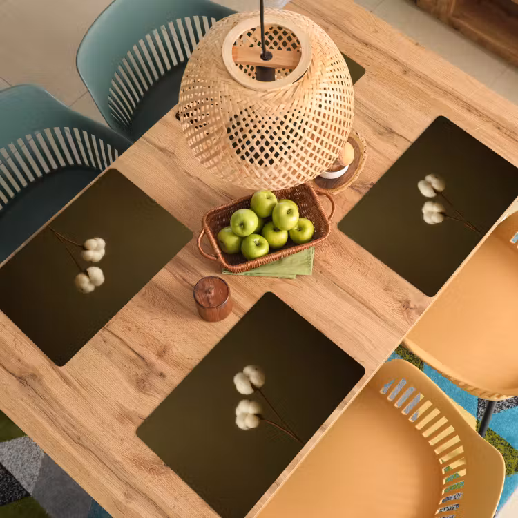 Sets de table en vinyle - Branches - Coton - Blanc - Sphères — 3