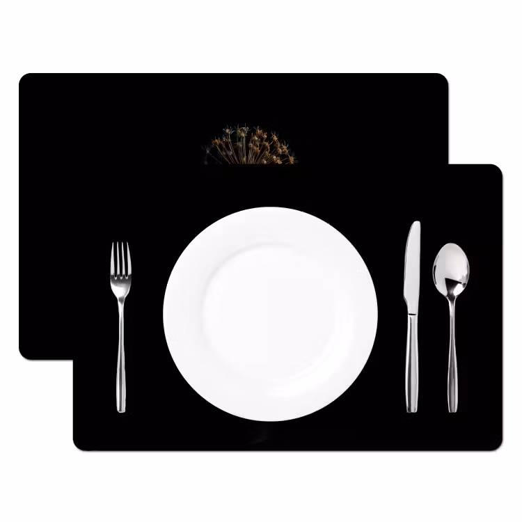 Sets de table en vinyle - Bulbe - Séché - Vase - Noir — 2
