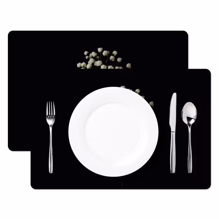 Sets de table en vinyle - Plasterwort - Fleurs - Blanc - Minimaliste — 2