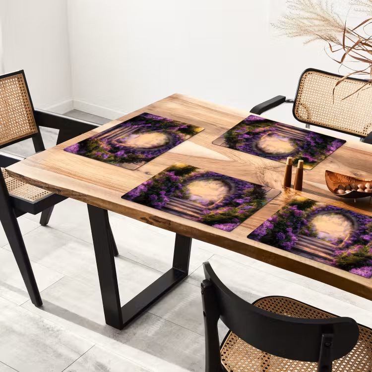 Sets de table en vinyle - Portail - Mauve - Fleurs — 4