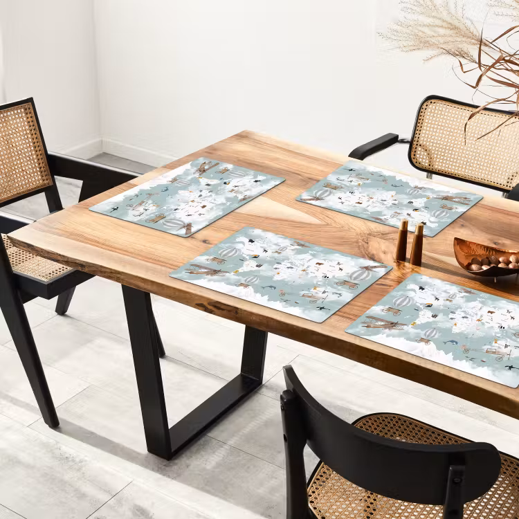 Sets de table en vinyle - Carte du monde - Enfant - Avion — 4