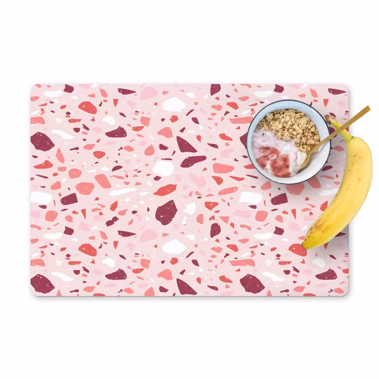 Sets de table en vinyle - Terrazzo - Motif - Rose — 1