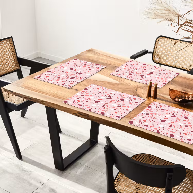 Sets de table en vinyle - Terrazzo - Motif - Rose — 4