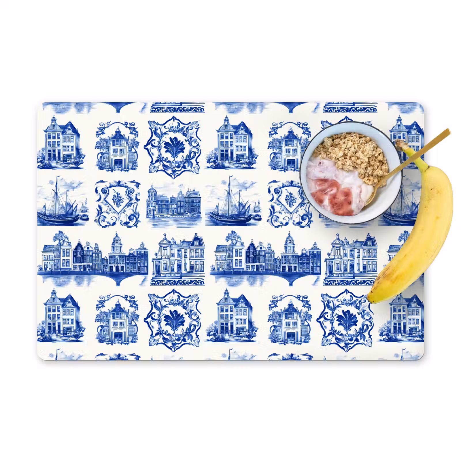 Set de table – 6 pièces - Maisons - Navires - Bleu — 1