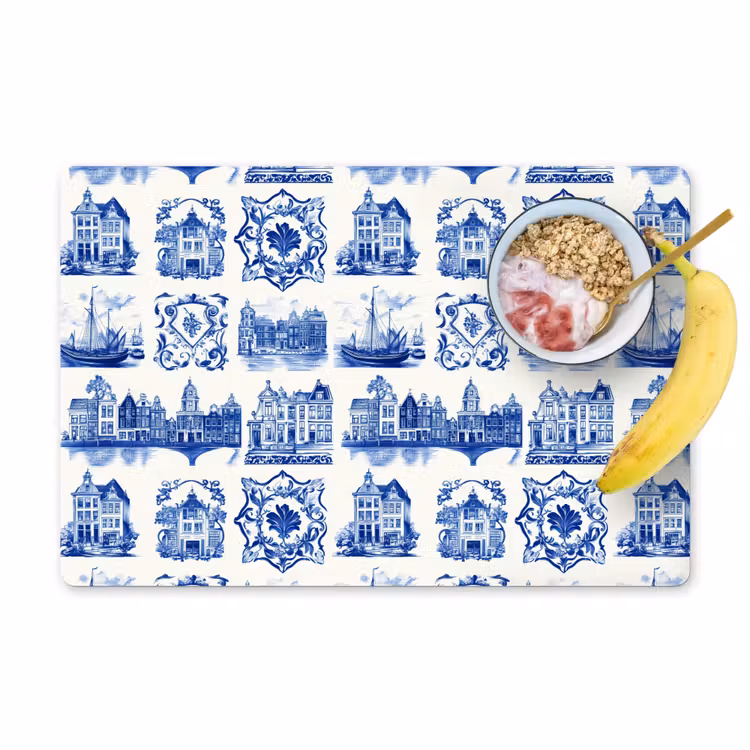 Set de table – 6 pièces - Maisons - Navires - Bleu — 1