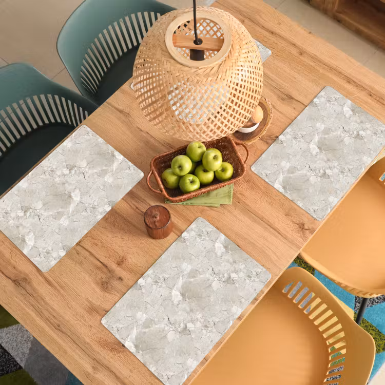 Set de table – 6 pièces - Marbre - Gris - Veines — 3