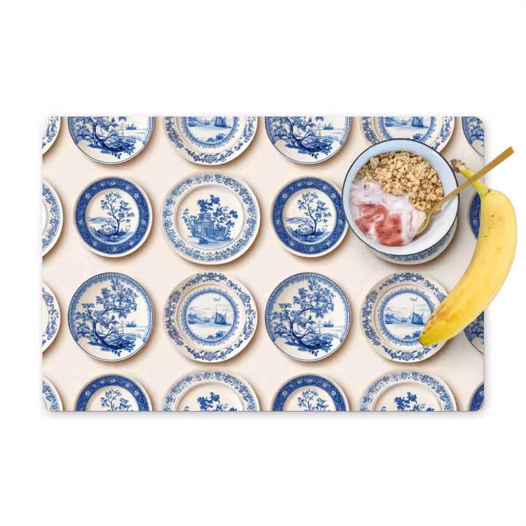 Set de table – 6 pièces - Panneaux - Arbres - Plantes - Bleu — 1