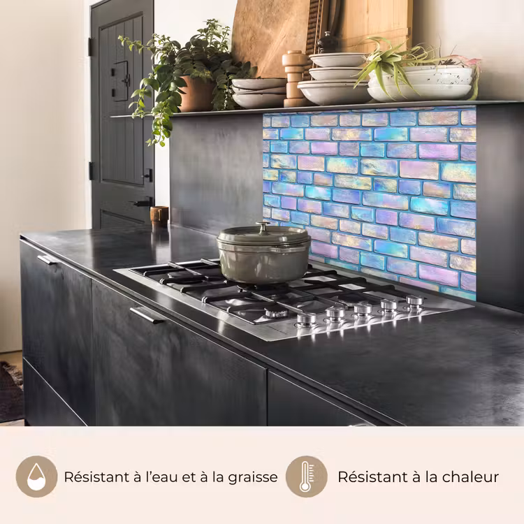Crédence cuisine - Arc-en-ciel - Brillant - Pierre — 4
