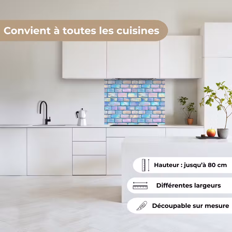 Crédence cuisine - Arc-en-ciel - Brillant - Pierre — 6