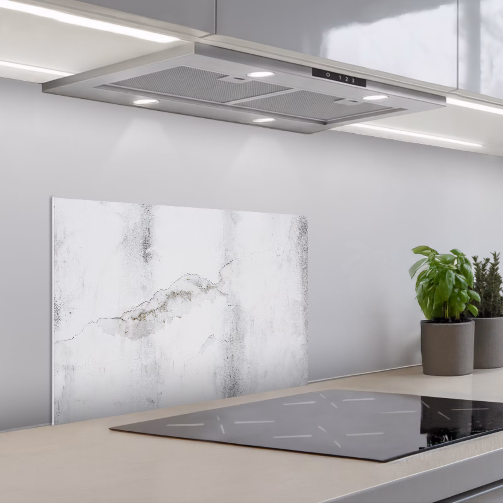 Fond de hotte - Béton - Gris - Blanc — 1