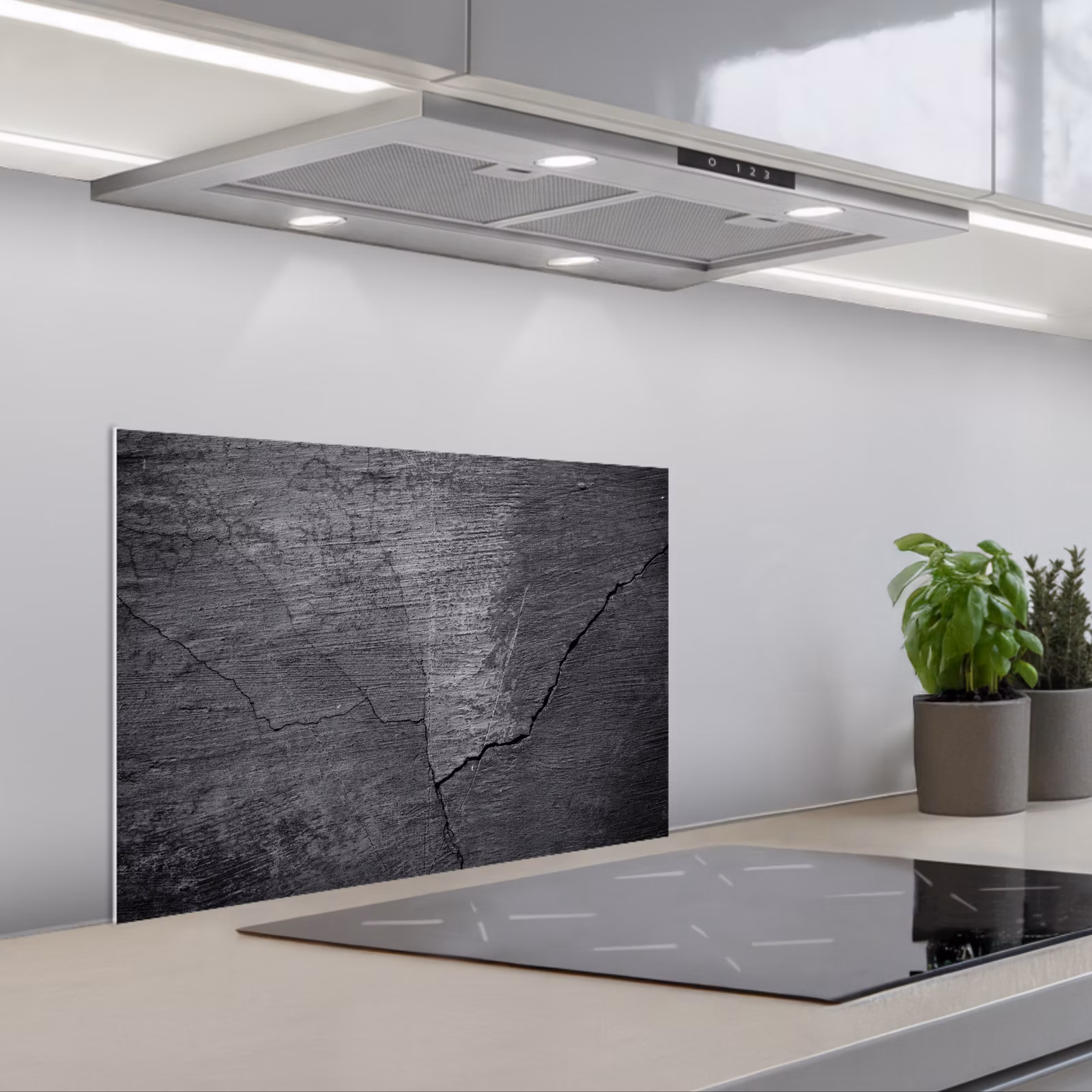 Fond de hotte - Béton - Noir - Fissure — 1