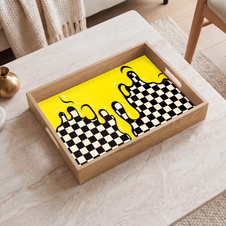 Plateau - Bloqué - Graphique - Liquide - Jaune — 2