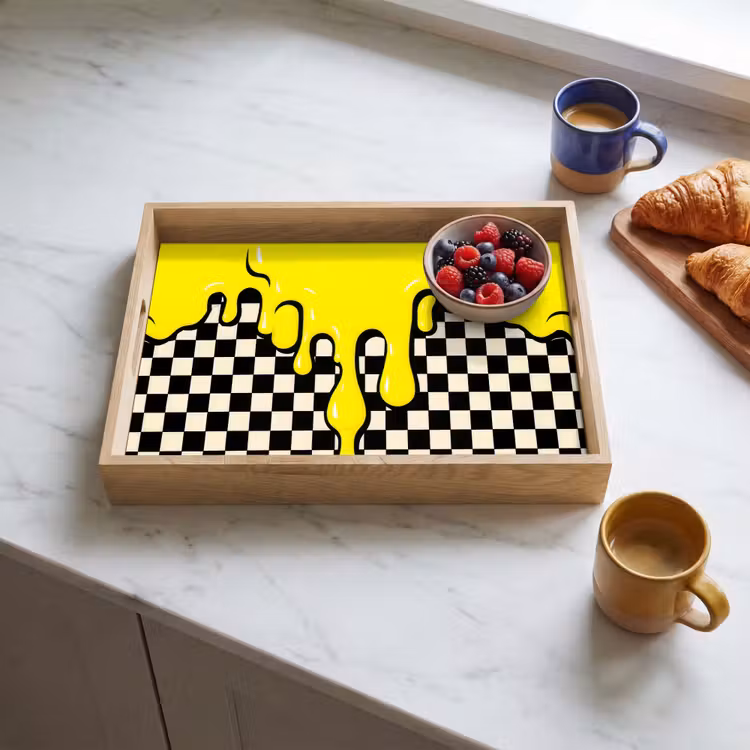 Plateau - Bloqué - Graphique - Liquide - Jaune — 3