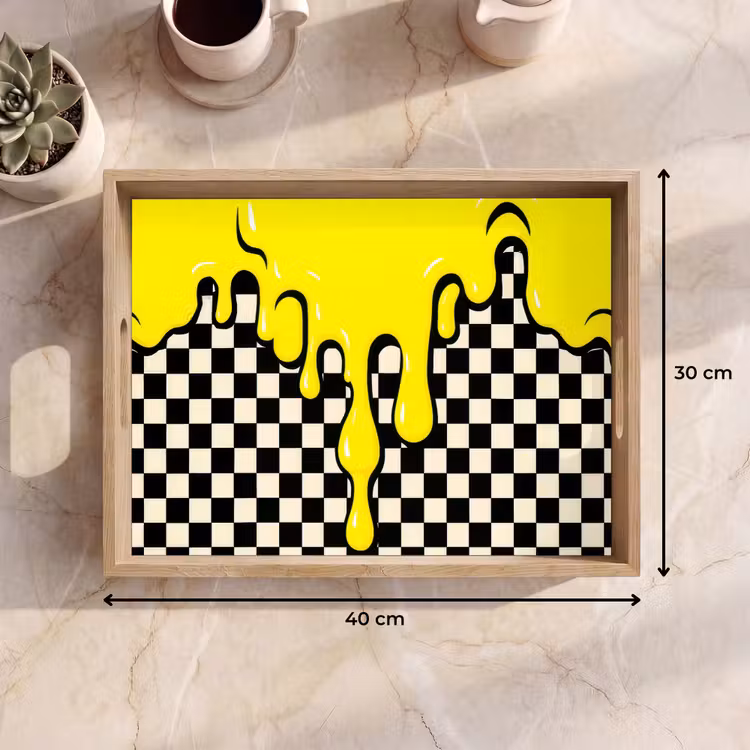Plateau - Bloqué - Graphique - Liquide - Jaune — 7
