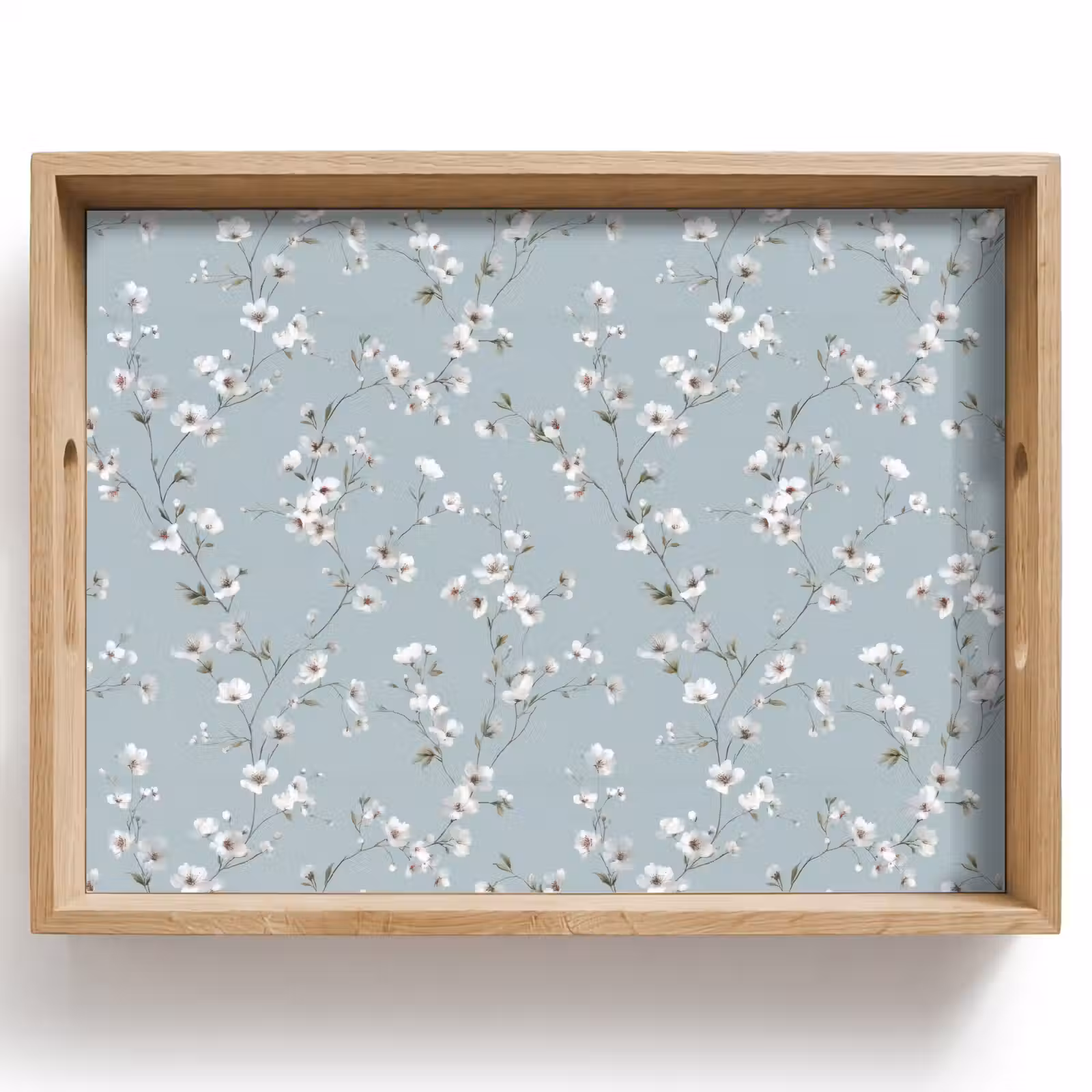 Plateau - Classique - Fleurs - Bleu — 1