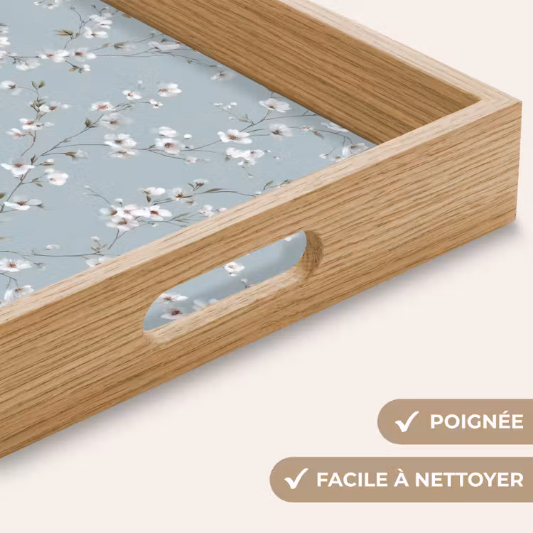 Plateau - Classique - Fleurs - Bleu — 8