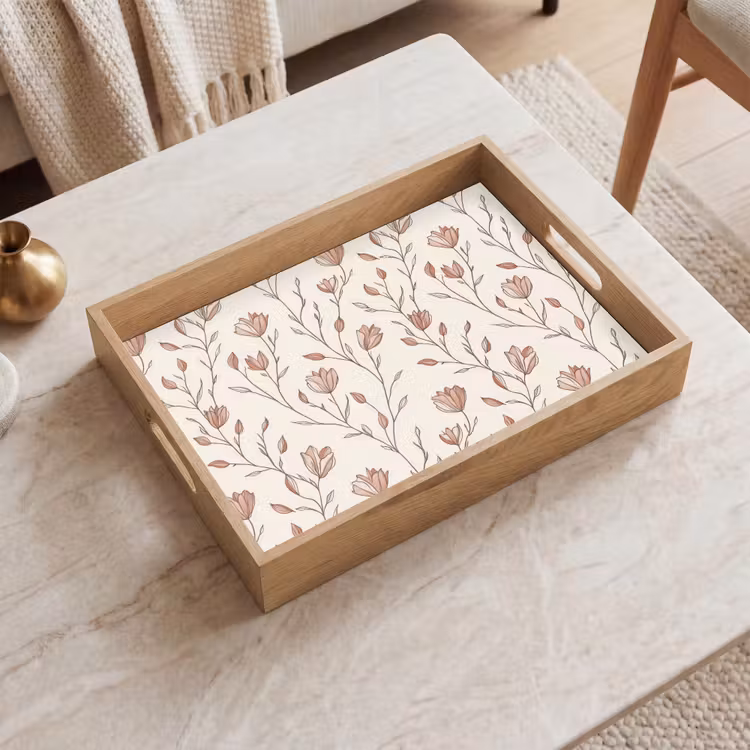 Plateau - Motif - Classique - Rose — 2