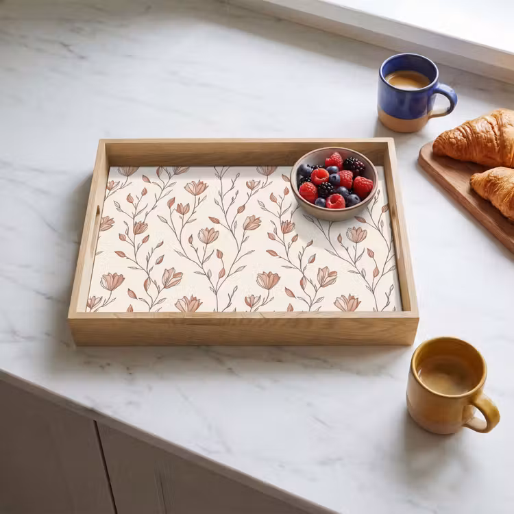 Plateau - Motif - Classique - Rose — 3