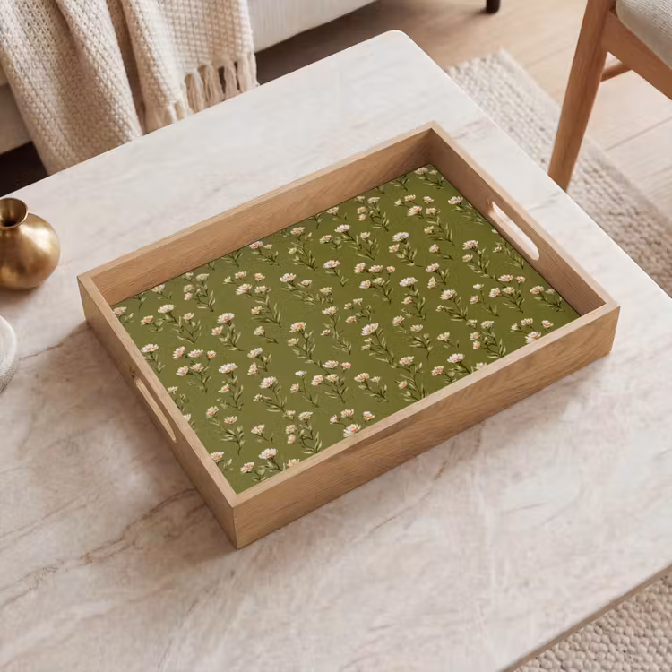Plateau - Rustique - Fleurs - Vert — 2