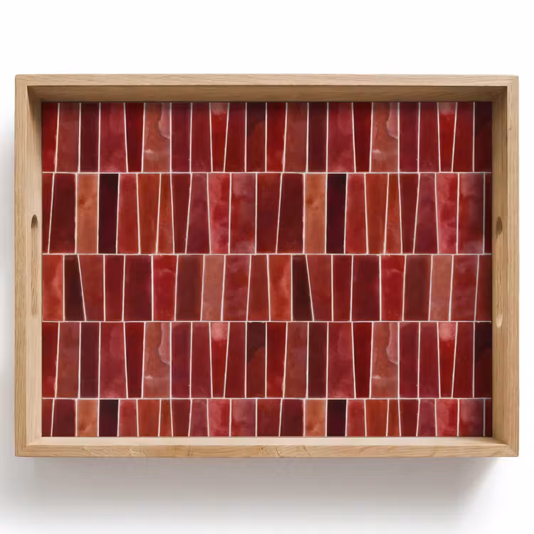 Plateau - Carrelage - Moderne - Texturé - Rouge foncé — 1