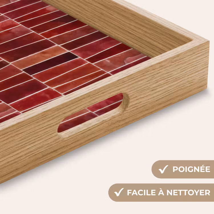 Plateau - Carrelage - Moderne - Texturé - Rouge foncé — 8