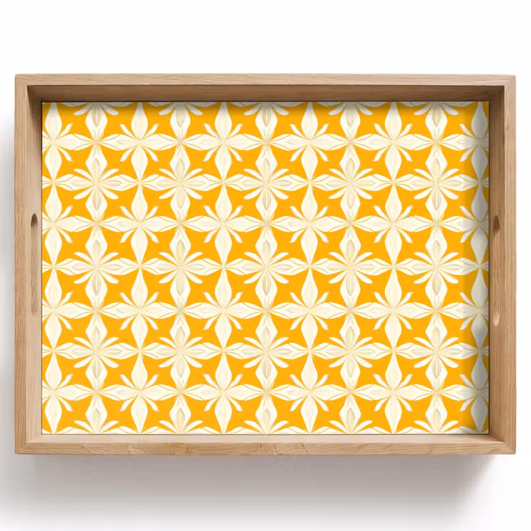 Plateau - Motif - Rétro - Jaune — 1