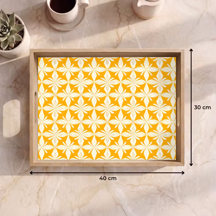 Plateau - Motif - Rétro - Jaune — 7