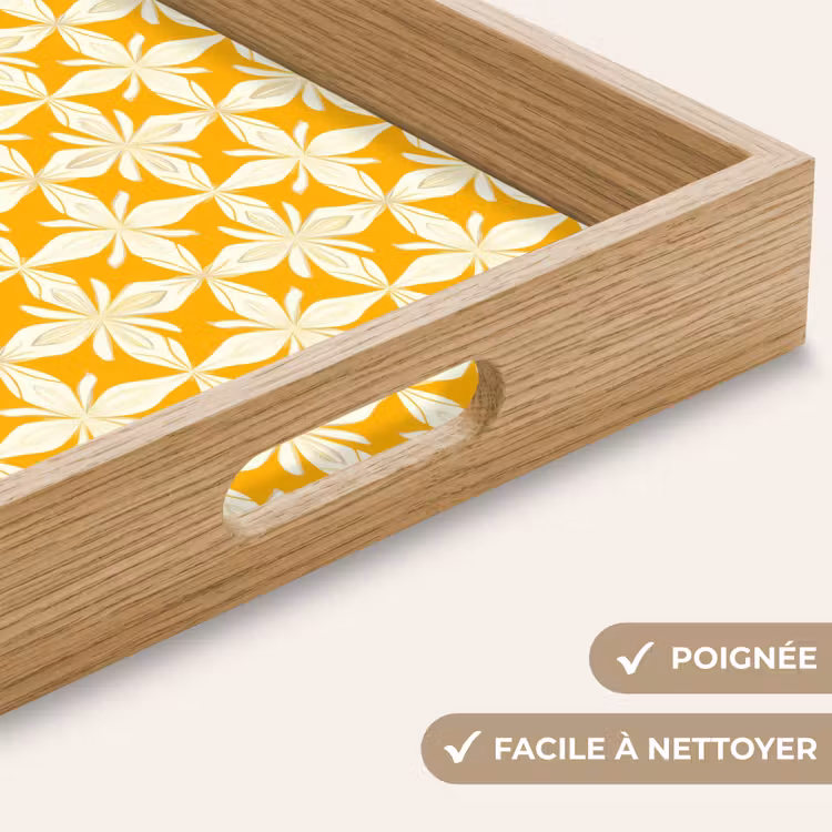 Plateau - Motif - Rétro - Jaune — 8