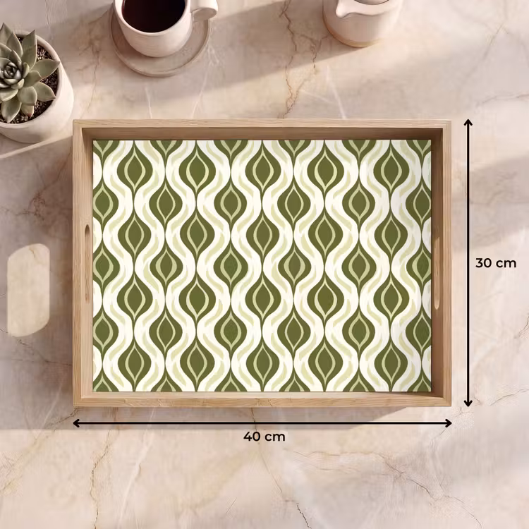 Plateau - Motif - Rétro - Vert — 7