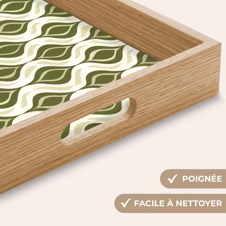 Plateau - Motif - Rétro - Vert — 8