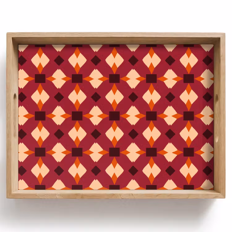 Plateau - Rétro - à motifs - coloré — 1