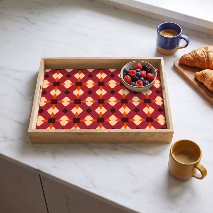 Plateau - Rétro - à motifs - coloré — 3
