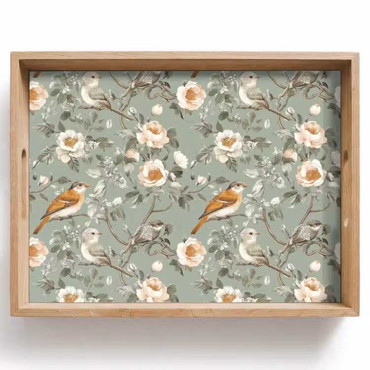 Plateau - Rose - Oiseaux - Coloré — 1