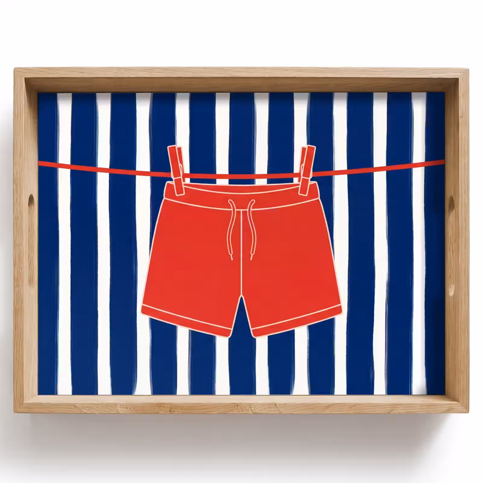 Plateau - Short - Linge étendu - Été - Illustration - Rouge — 1
