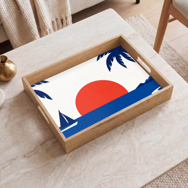 Plateau - Coucher de soleil - Mer - Palmier - Tropical - Moderne — 2