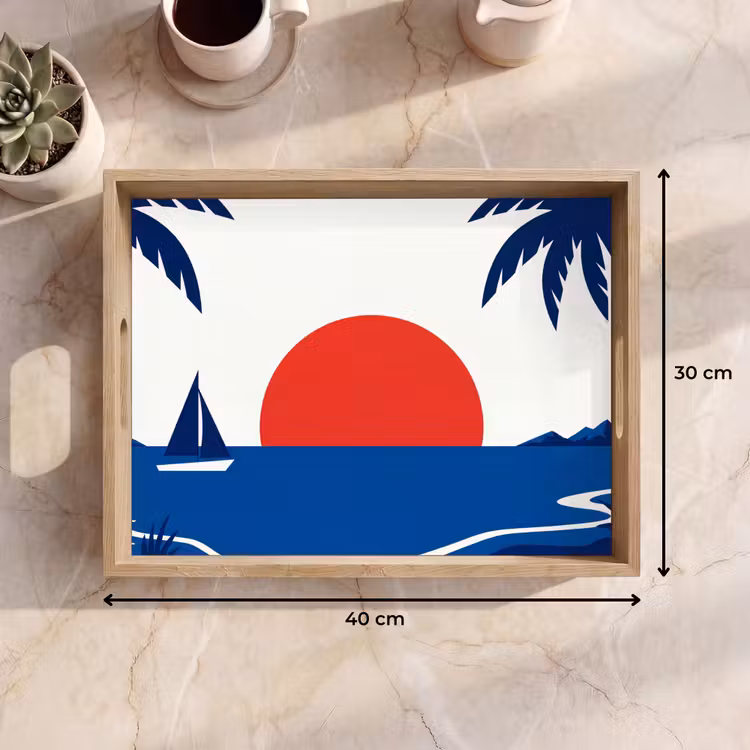 Plateau - Coucher de soleil - Mer - Palmier - Tropical - Moderne — 7