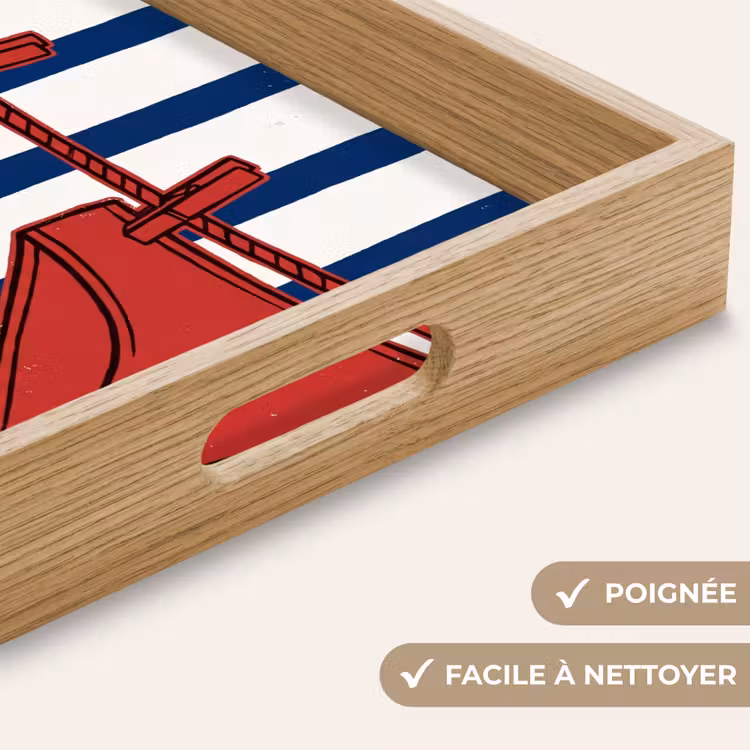 Plateau - Maillots de bain - Linge étendu - Été - Illustration - Rouge — 8