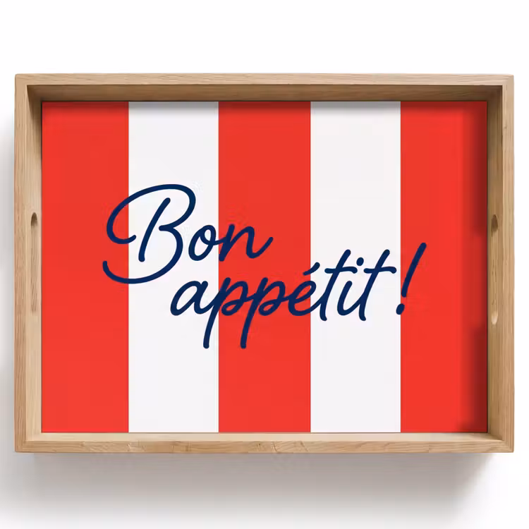 Plateau - Nourriture - Devise - Cuisine - Graphisme - Rouge et blanc — 1