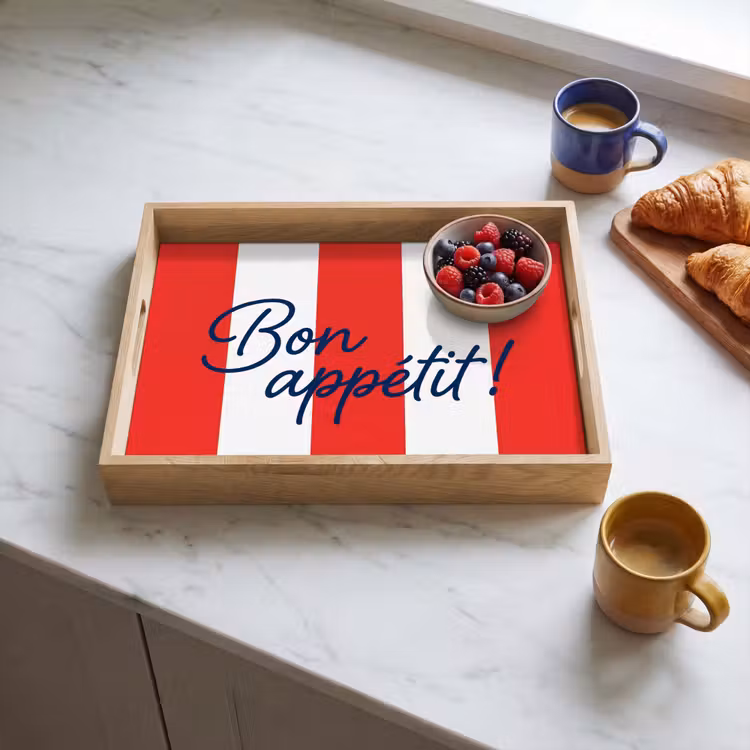 Plateau - Nourriture - Devise - Cuisine - Graphisme - Rouge et blanc — 3