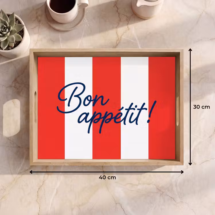 Plateau - Nourriture - Devise - Cuisine - Graphisme - Rouge et blanc — 7