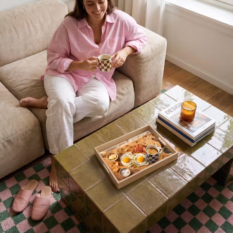 Plateau - Nourriture - Petit-déjeuner - Bois - Rustique - Jaune — 4