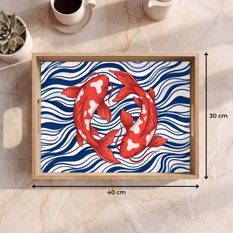 Plateau - Poisson - Eau - Nature - Illustration - Rouge — 7