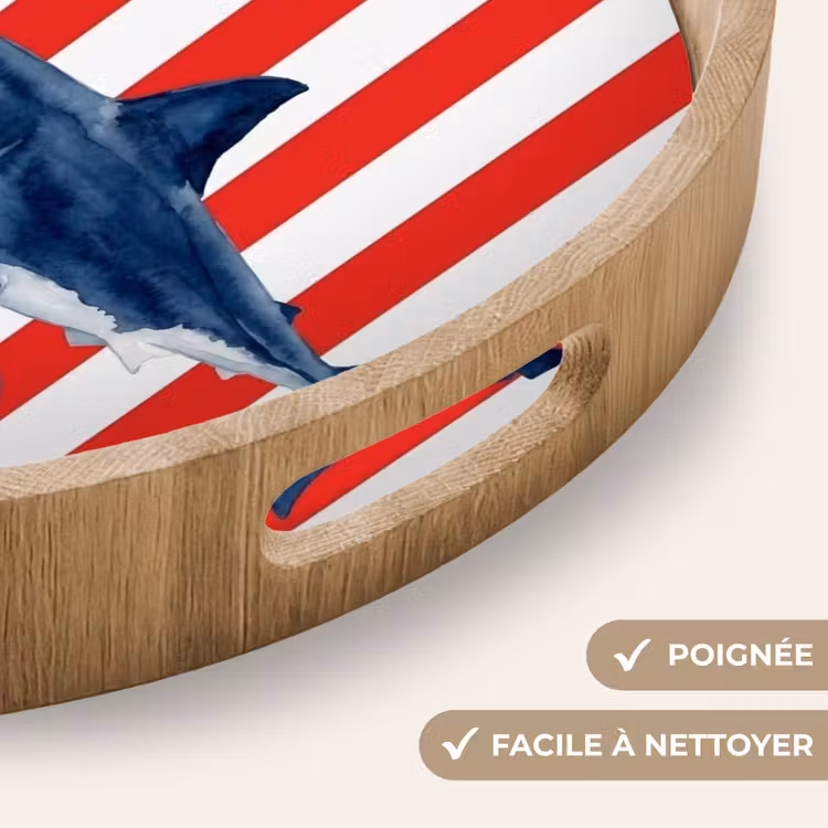 Plateau - Poisson - Requin - Mer - Illustration - Bleu — 8