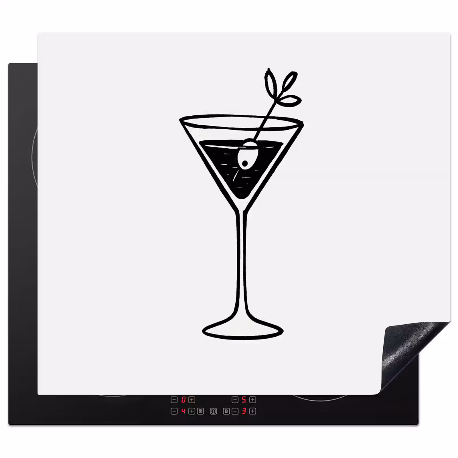 Protection plaque induction - Cocktail - Verre - Olive - Minimaliste — 1