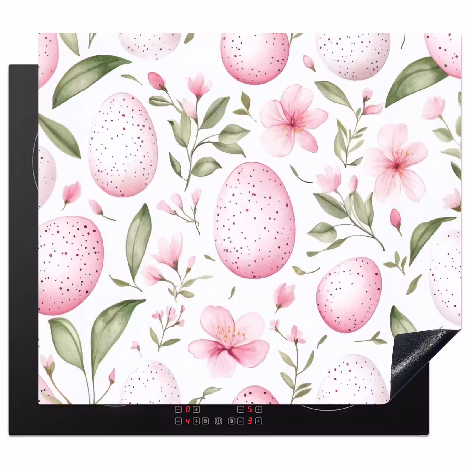 Protection plaque induction - Motif - Œufs - Rose - Pâques — 1
