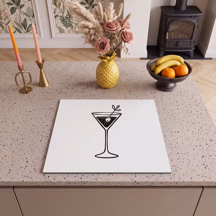 Protection plaque induction - Cocktail - Verre - Olive - Minimaliste — 3