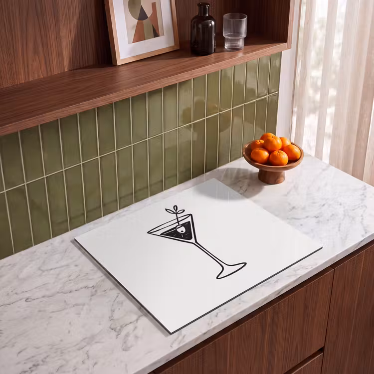 Protection plaque induction - Cocktail - Verre - Olive - Minimaliste — 4