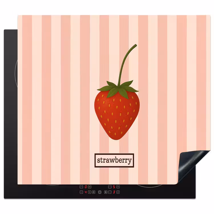 Protection plaque induction - Fraise - Rayures - Minimaliste - Rouge — 1