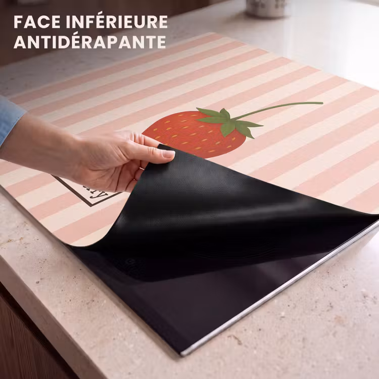 Protection plaque induction - Fraise - Rayures - Minimaliste - Rouge — 7