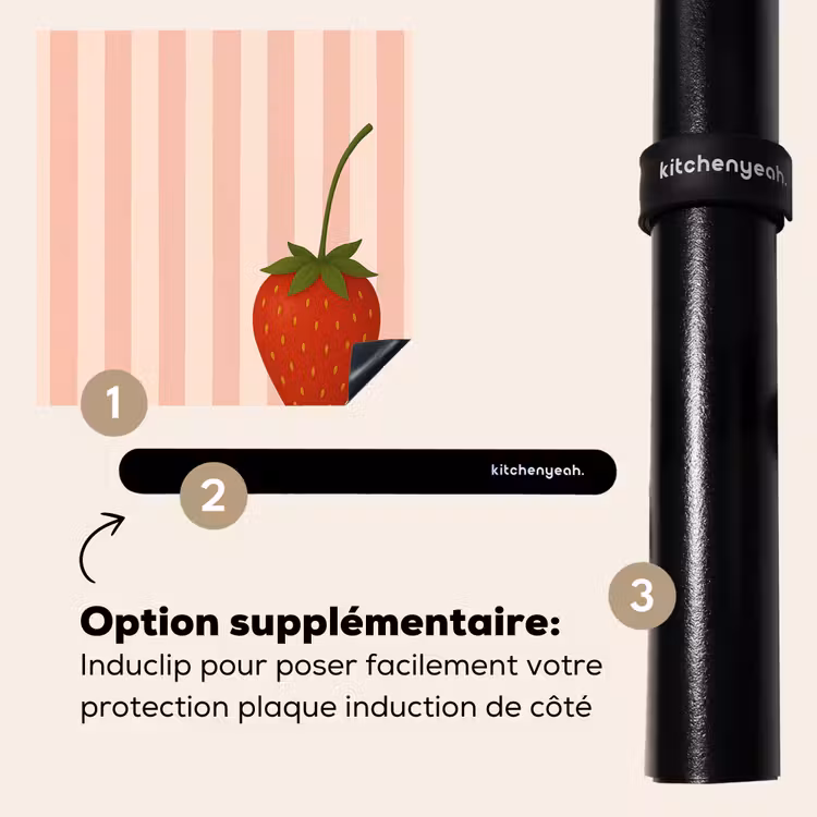 Protection plaque induction - Fraise - Rayures - Minimaliste - Rouge — 8